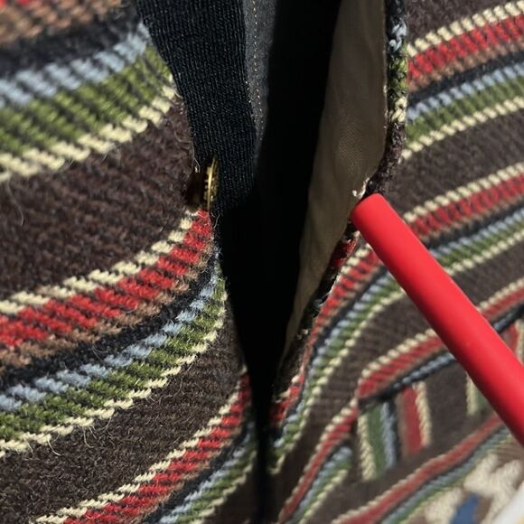 🔥🔥 True Vintage Aztec Native American Hand Stitched Wool Vest - GUC - Men Sz S - Picture 10 of 12